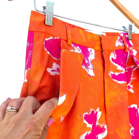 Prabal Gurung Floral Cargo Pants Orange Pink Drop Crotch 28 Streetwear - Picture 11 of 14